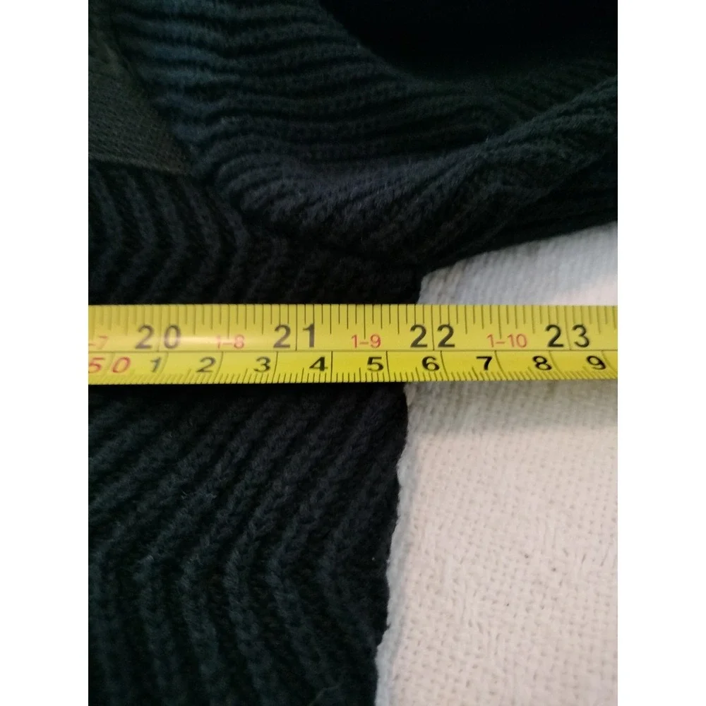 Vintage Diesel Full-Zip Heavyweight Cardigan Sweater Black Chevron Ribbed XL